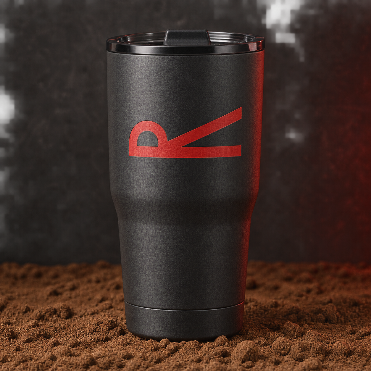 Concept preview of a matte charcoal Rabon ranch tumbler